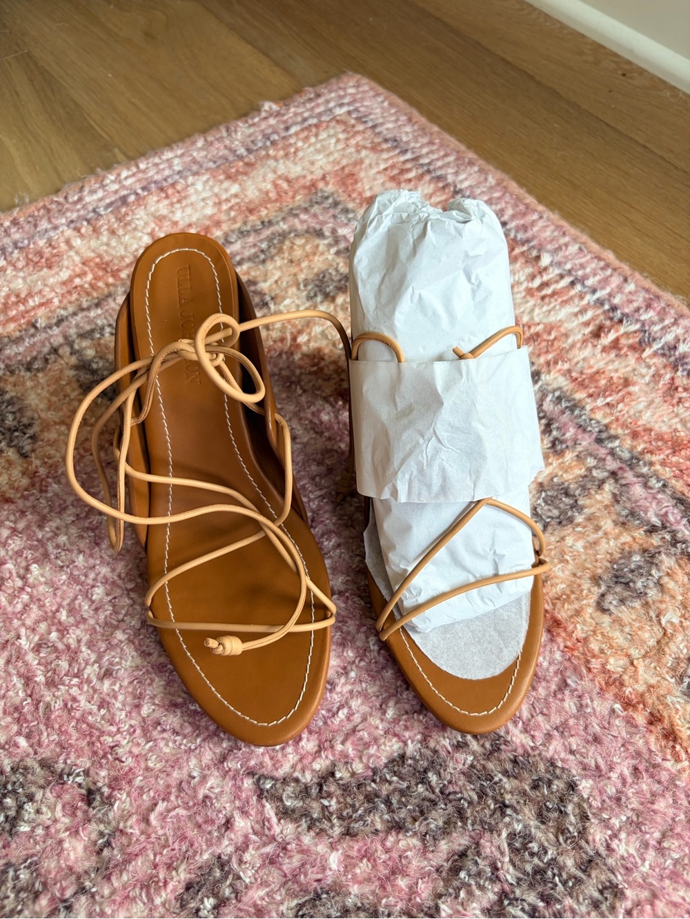 Ulla Johnson Tan Lace-Up Heels
